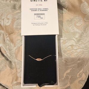 GINETTE NY Rose Gold Lip Pendant Bracelet